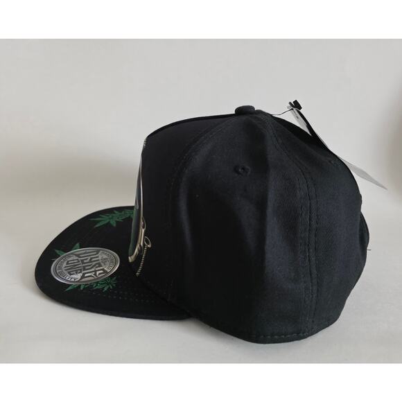 Dyse One Snapback Hat Black Benjamin Franklin Weed Leaf Graphic NWT - Picture 5 of 10